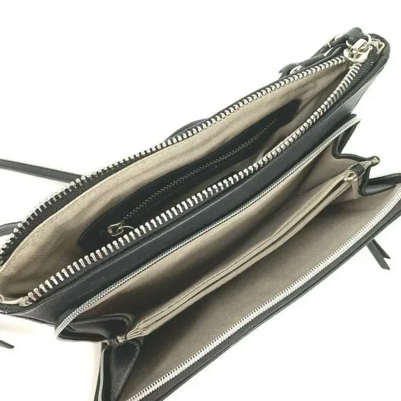 Steven by Steve Madden Crossbody Bag Black Silver Mesh Detail Pockets - Picture 8 of 8